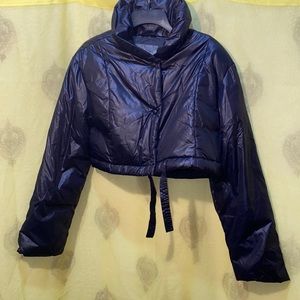 GAP CROP BLACK PUFFER JACKET SZ M